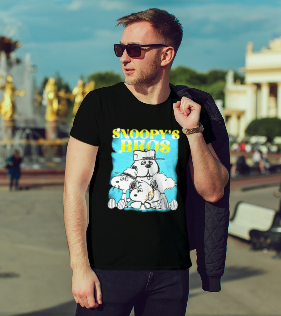 Snoopys Bros Cartoon Dogs Sparkles Blue Bootleg T-Shirt
