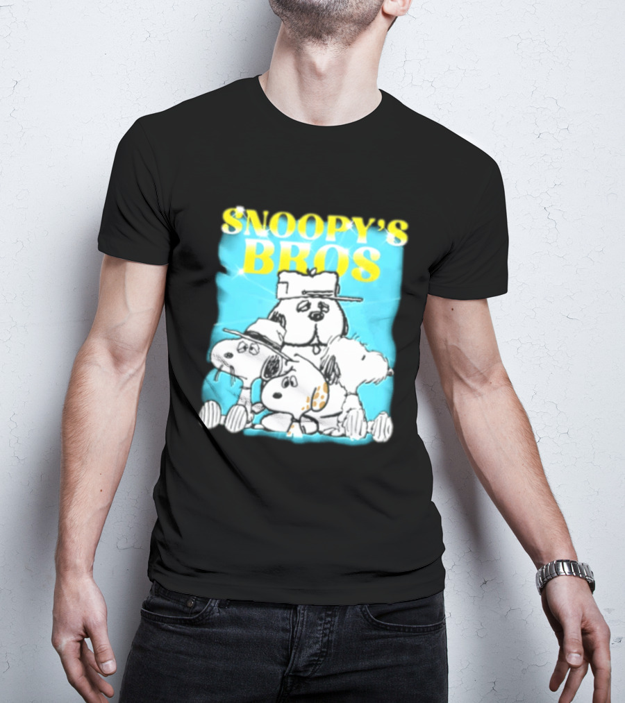 Snoopys Bros Cartoon Dogs Sparkles Blue Bootleg T-Shirt