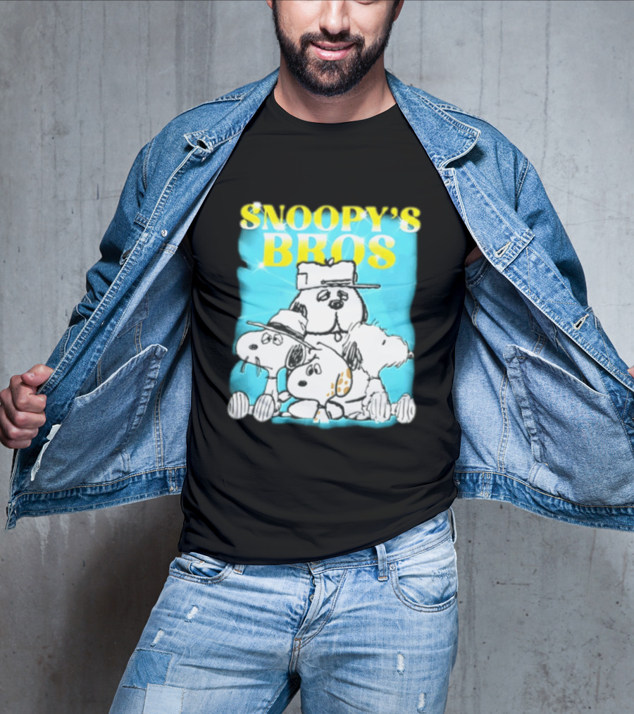 Snoopys Bros Cartoon Dogs Sparkles Blue Bootleg T-Shirt