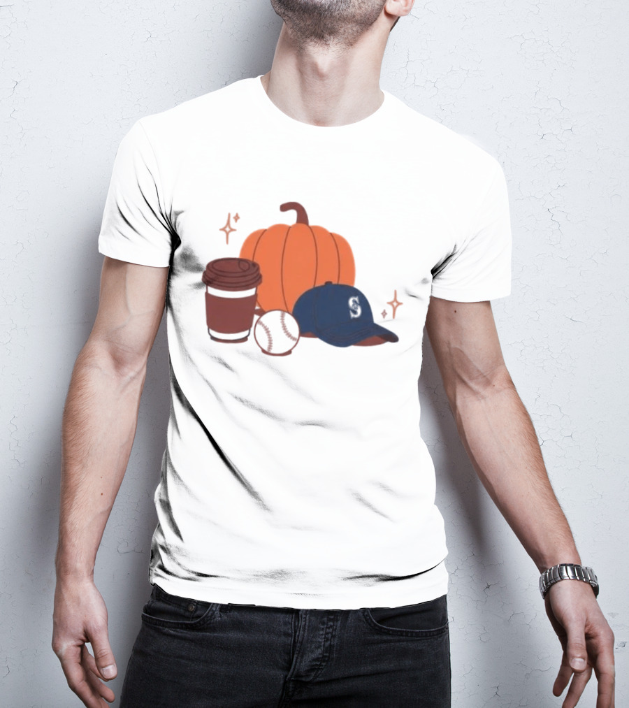 Seattle Mariners Pumpkinpalooza 2026 Coffee Baseball Cap Pumpkin T-Shirt