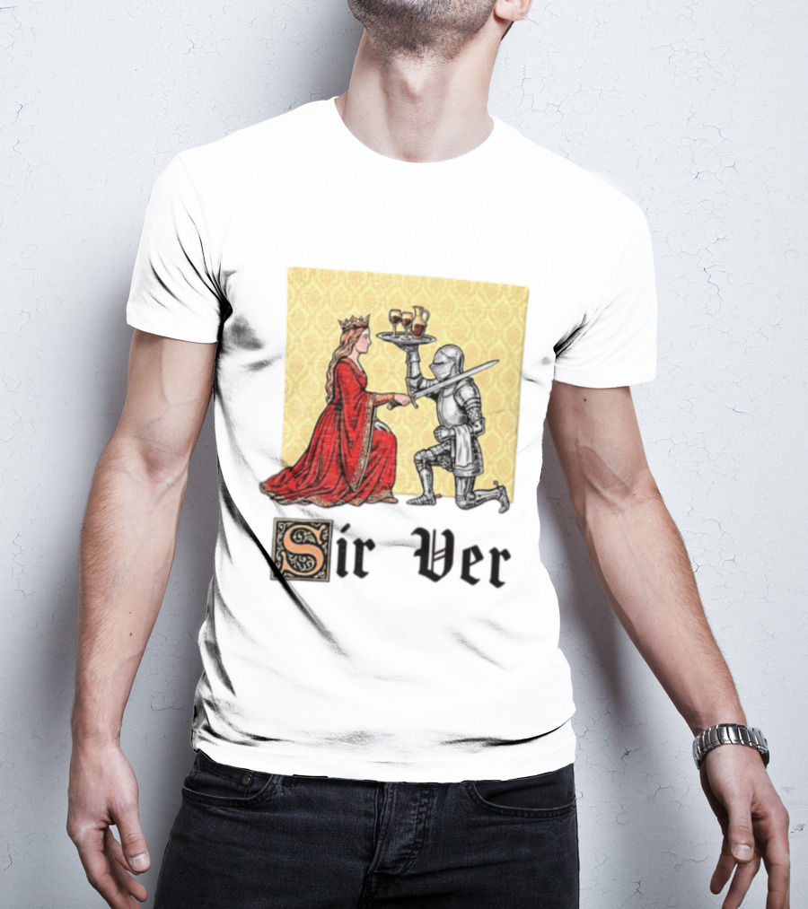 Sir Ver Knight Serving Wine To Queen Medieval Fantasy T-Shirt
