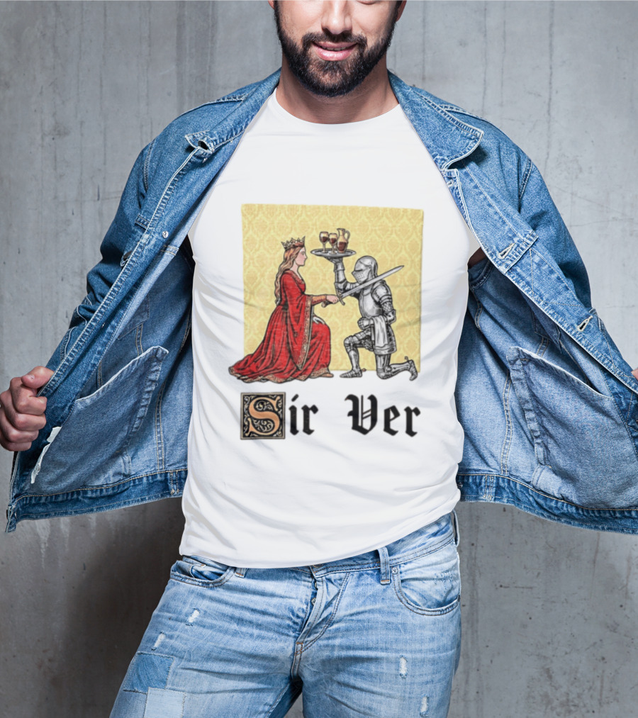 Sir Ver Knight Serving Wine To Queen Medieval Fantasy T-Shirt