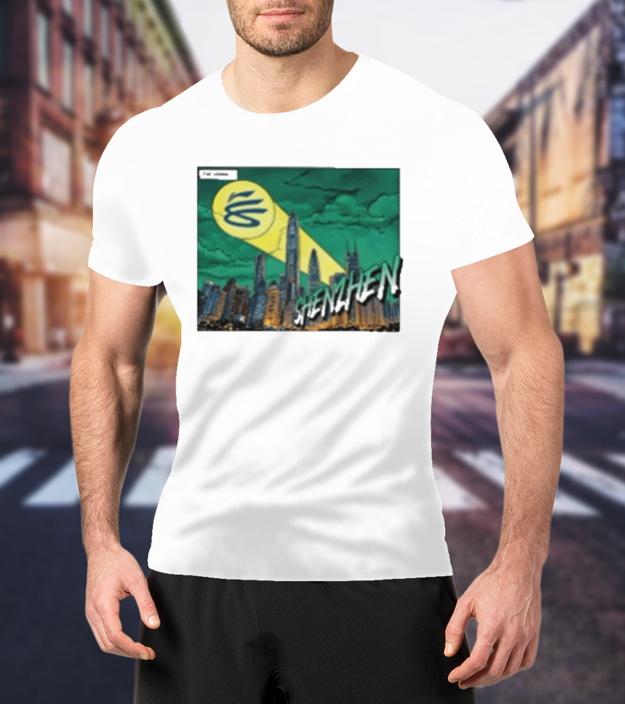 Stephen Curry Li Ning X Curry China Tour Shenzhen City Skyline Spotlight T-Shirt