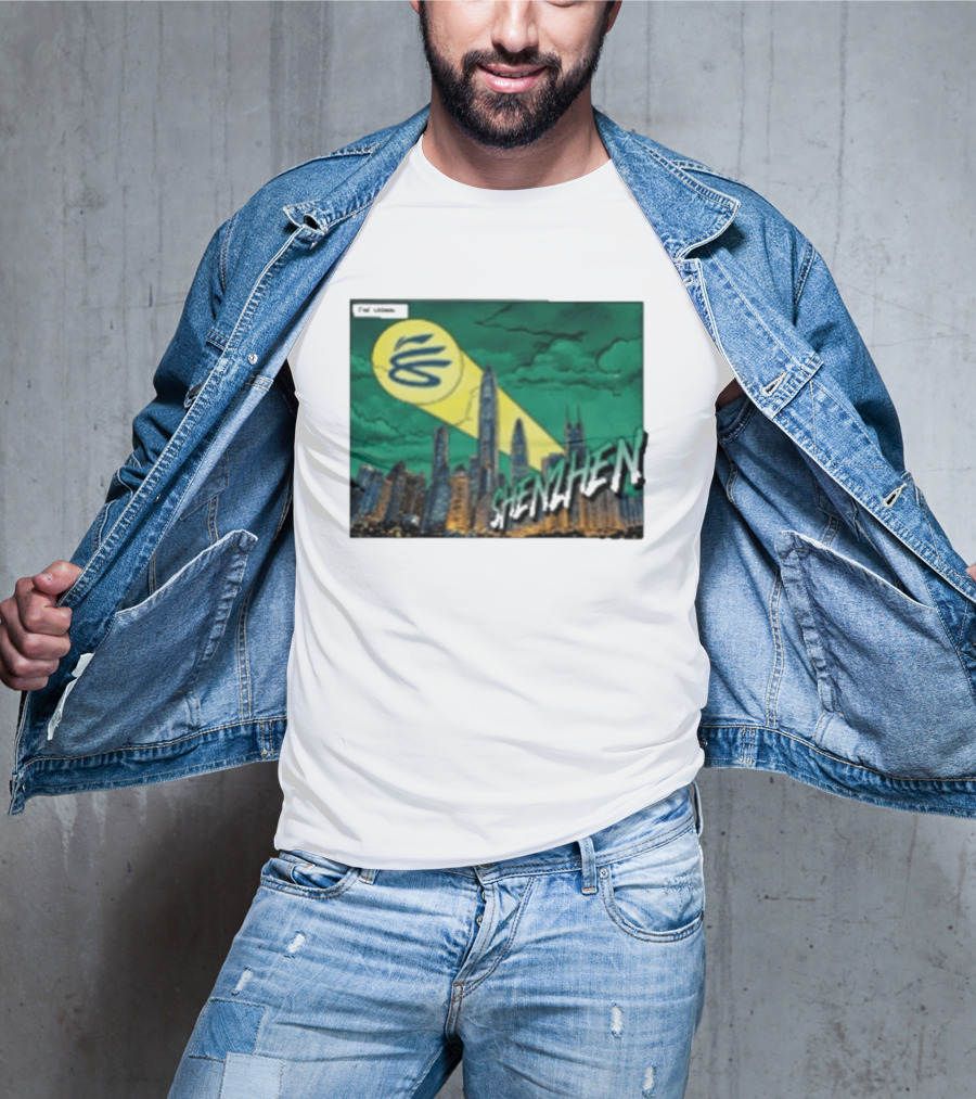 Stephen Curry Li Ning X Curry China Tour Shenzhen City Skyline Spotlight T-Shirt