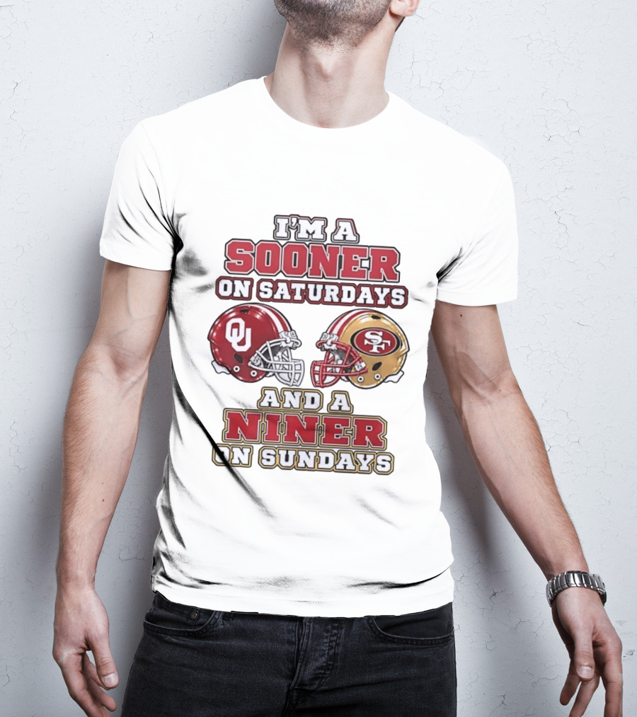 Oklahoma Sooners Saturdays SF 49ers Sundays Football Fan Gear T-Shirt