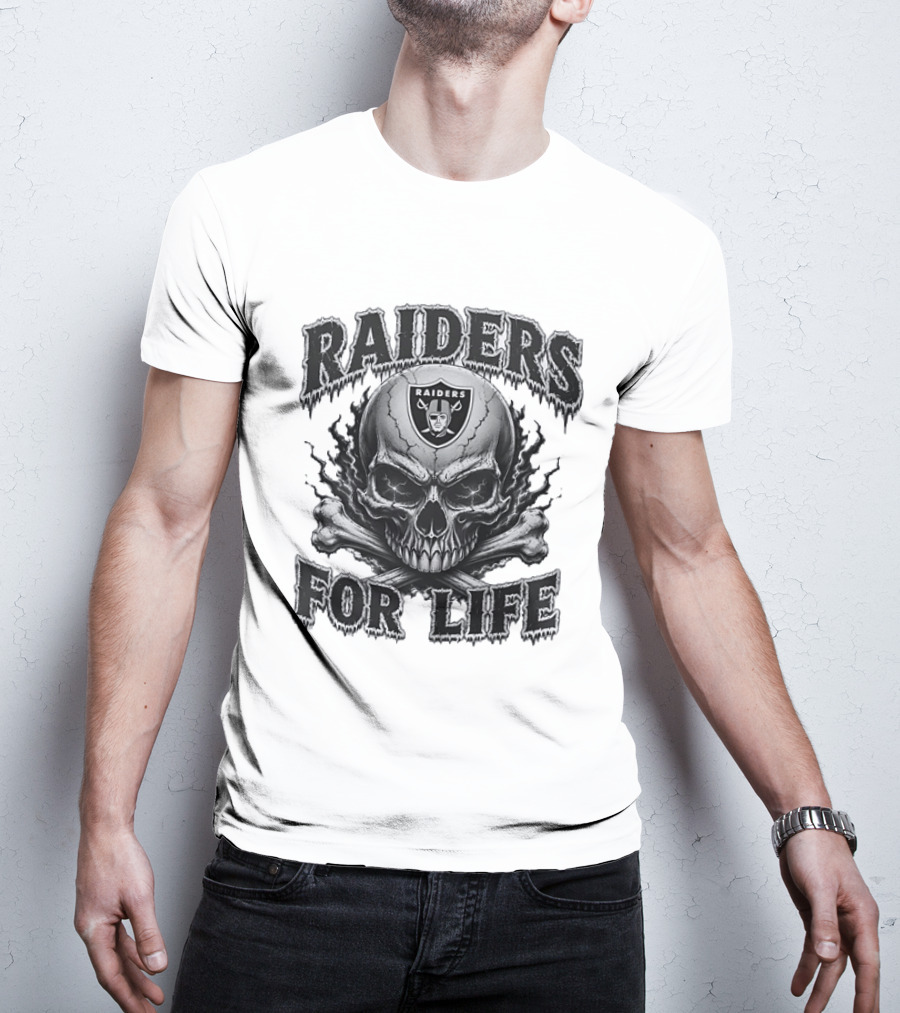 Las Vegas Raiders Skull Raiders For Life T-Shirt
