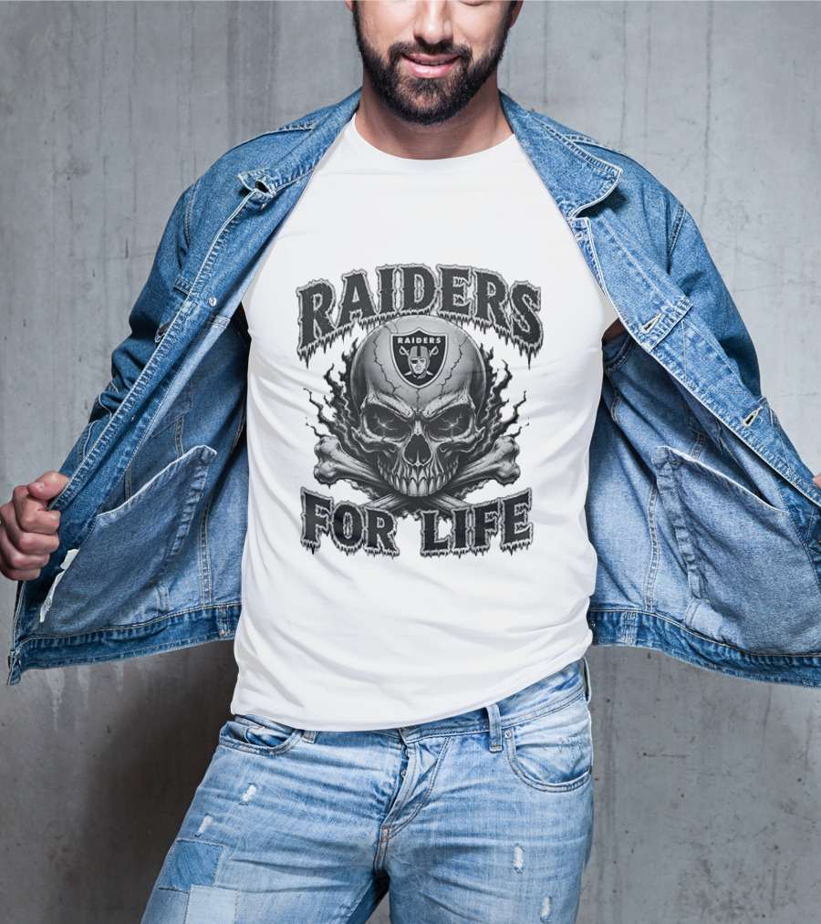 Las Vegas Raiders Skull Raiders For Life T-Shirt