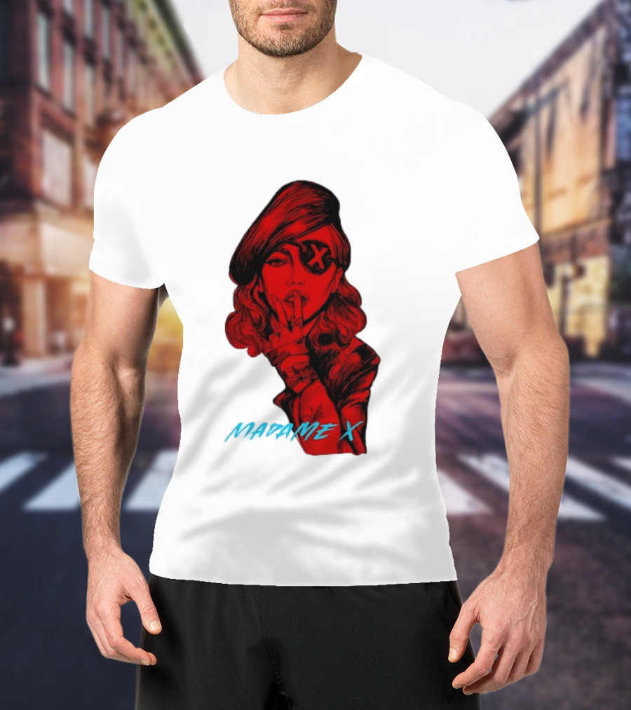 Madonna Madame X Beret Eye Patch Pop Music T-Shirt