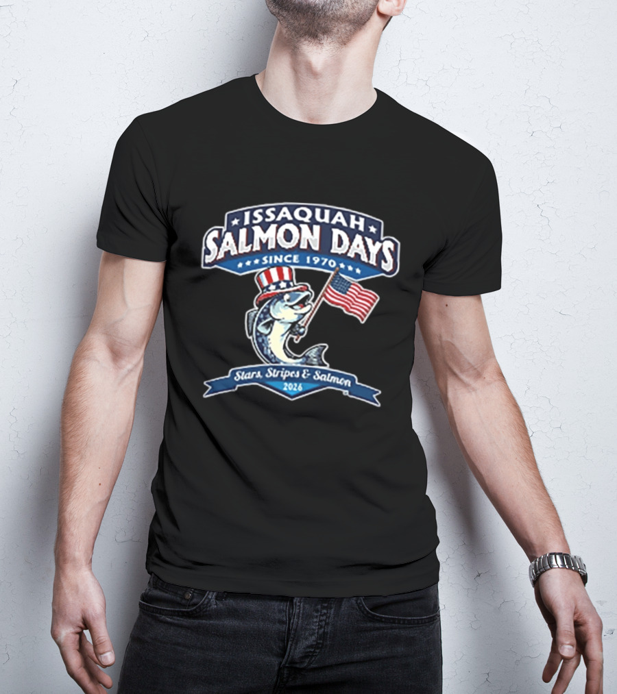 Issaquah Salmon Days 2026 Stars Stripes & Salmon Since 1970 Event T-Shirt