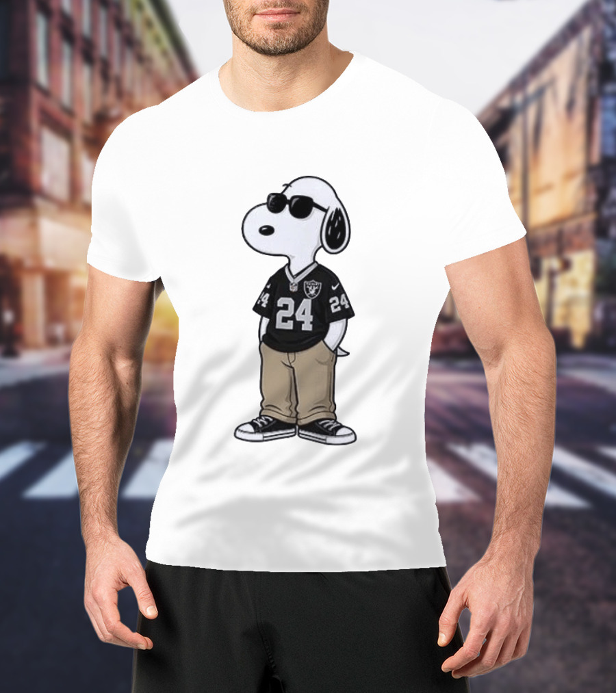 Las Vegas Raiders Peanuts Snoopy 24 Jersey Season Opener T-Shirt