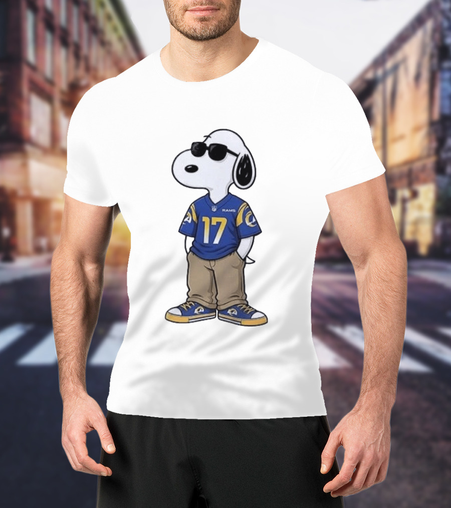 Los Angeles Rams Peanuts Snoopy Cool Style Collaboration Start Of The Season T-Shirt