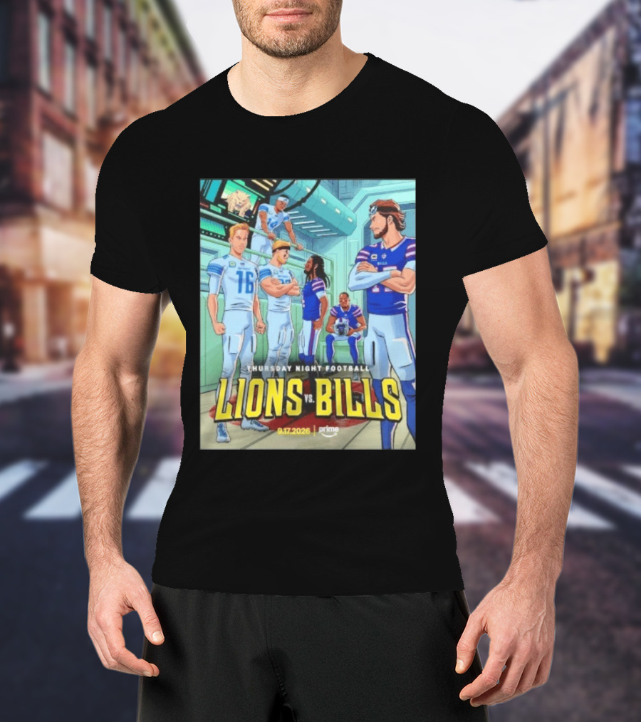 Thursday Night Football Lions Vs Bills 9.17.2026 Prime T-Shirt