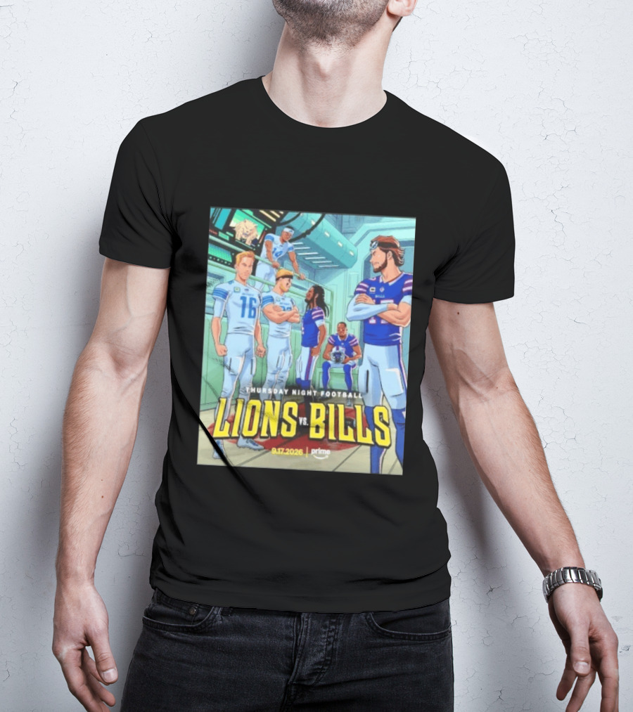 Thursday Night Football Lions Vs Bills 9.17.2026 Prime T-Shirt