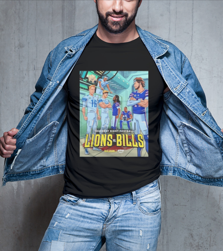 Thursday Night Football Lions Vs Bills 9.17.2026 Prime T-Shirt