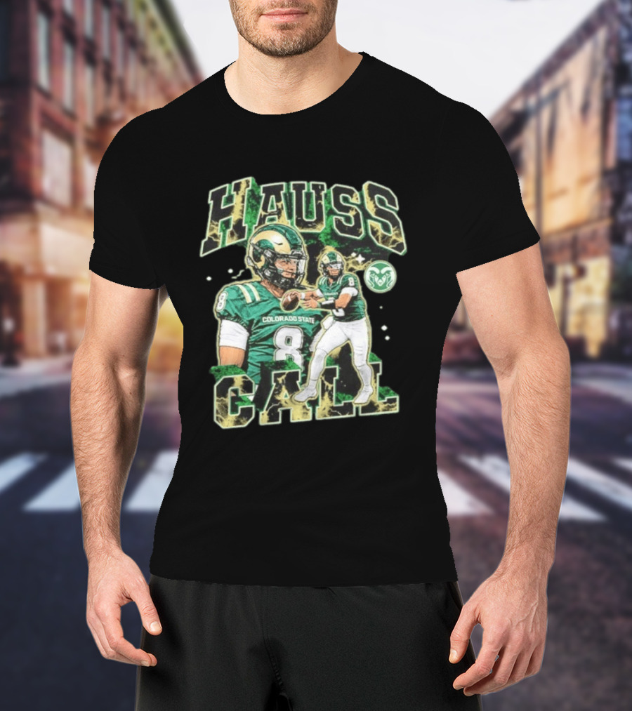 Hauss Call Colorado State Rams Number 8 Football Player Collage T-Shirt