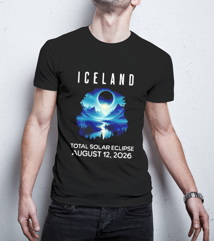 Iceland Solar Eclipse Event August 12 2026 Scenic Landscape T-Shirt