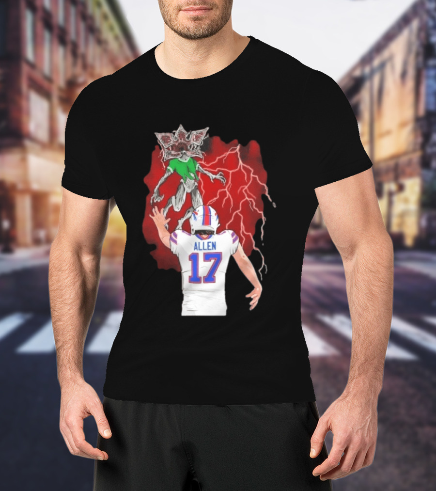 Josh Allen 17 Buffalo Bills Vs Demogorgon Stranger Things Epic T-Shirt