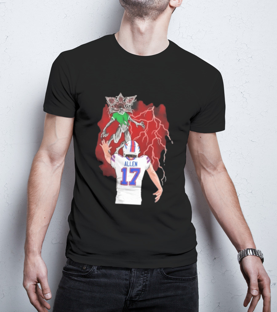 Josh Allen 17 Buffalo Bills Vs Demogorgon Stranger Things Epic T-Shirt