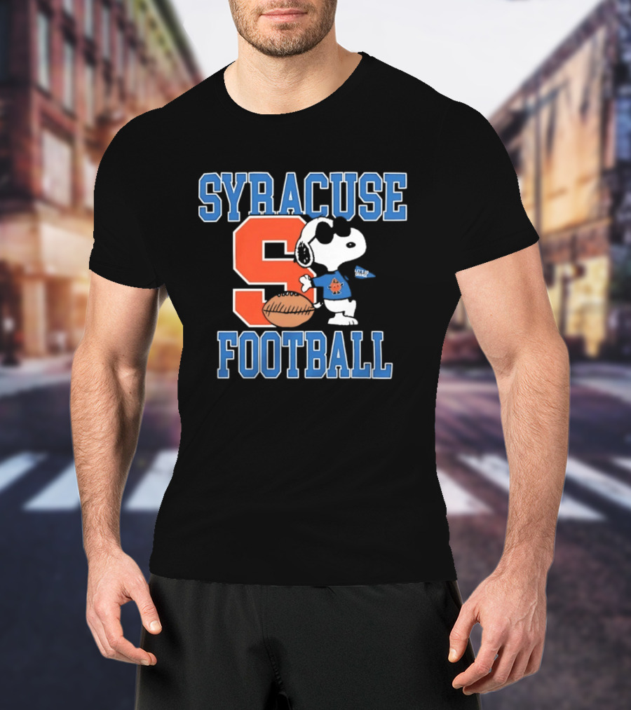 Snoopy Syracuse Football Let's Go Orange Fan Gear T-Shirt