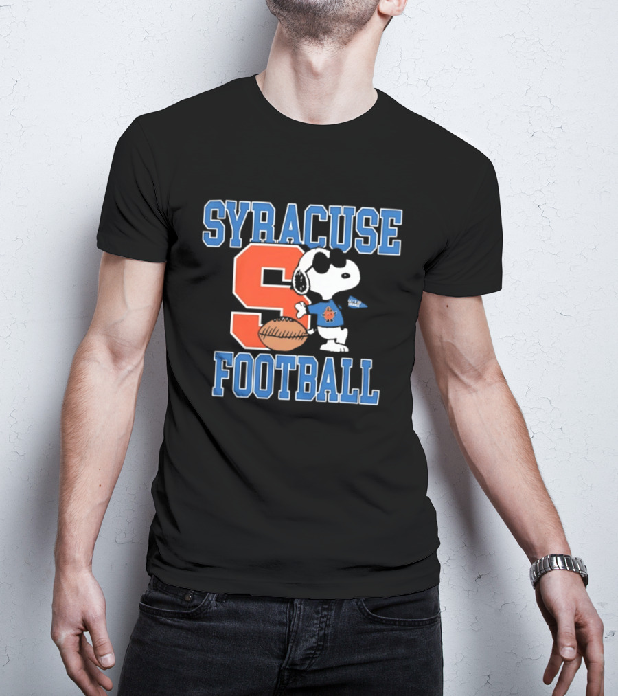 Snoopy Syracuse Football Let's Go Orange Fan Gear T-Shirt
