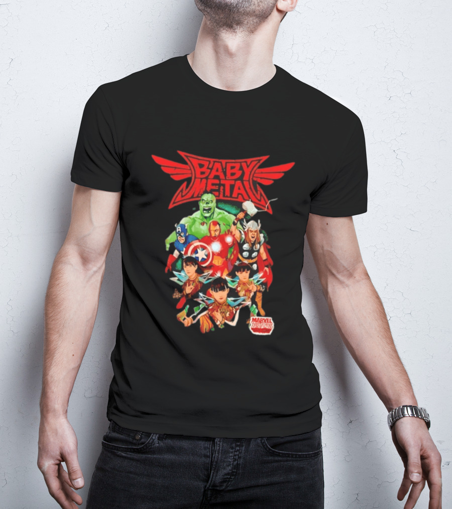 Babymetal X Marvel Zombies Avengers Collaboration May 2012 Heavy Metal T-Shirt