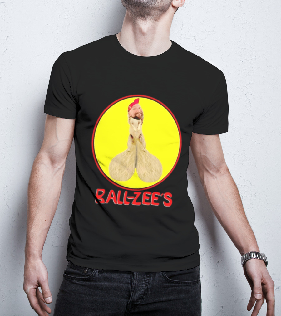 Ball Zee's Squirrel Meme Circle Red Cap T-Shirt
