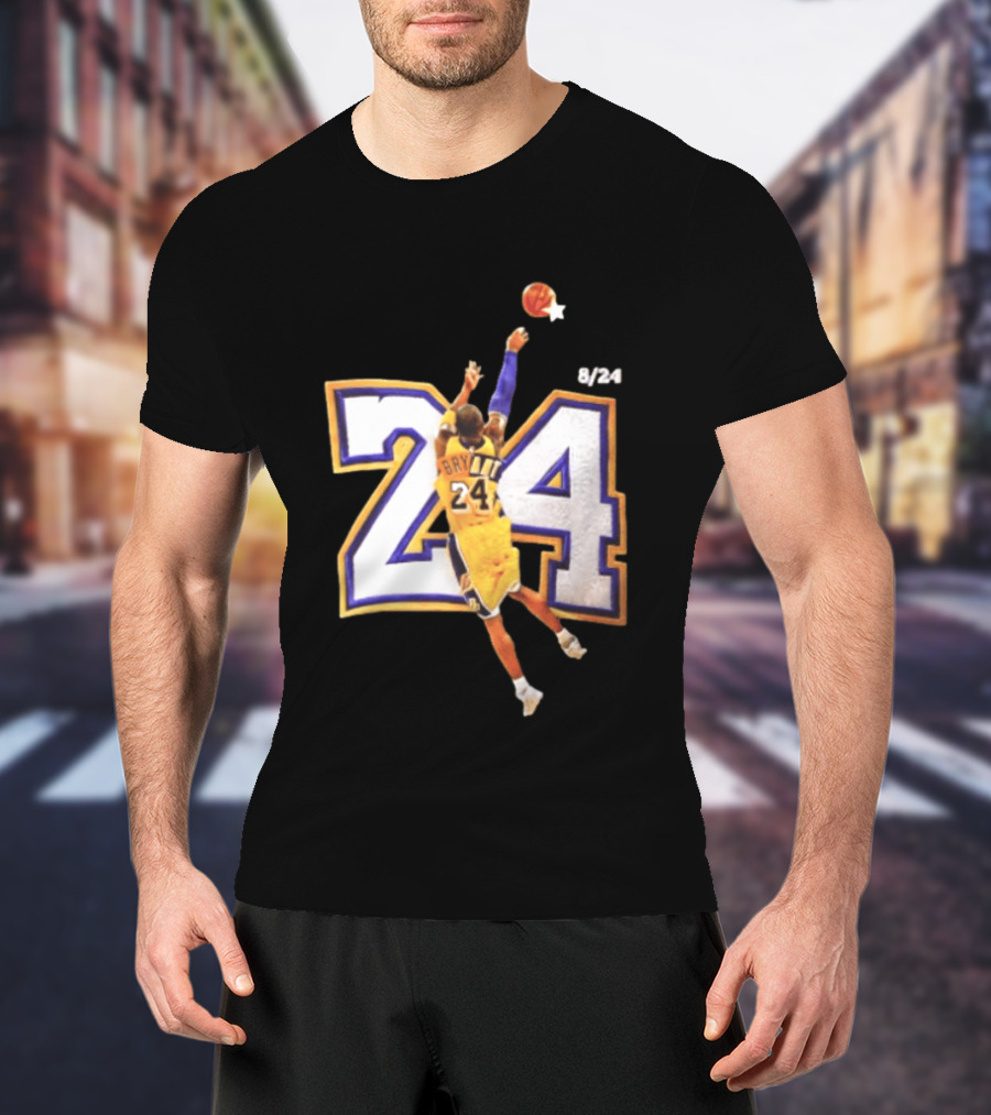 Kobe Bryant Los Angeles Lakers 8 24 Basketball Legend Jump Shot T-Shirt