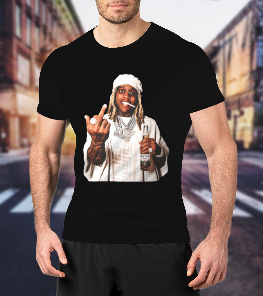 Lil Durk Only The Family Vroy Nick Corona Extra Beer Smoking Middle Finger T-Shirt