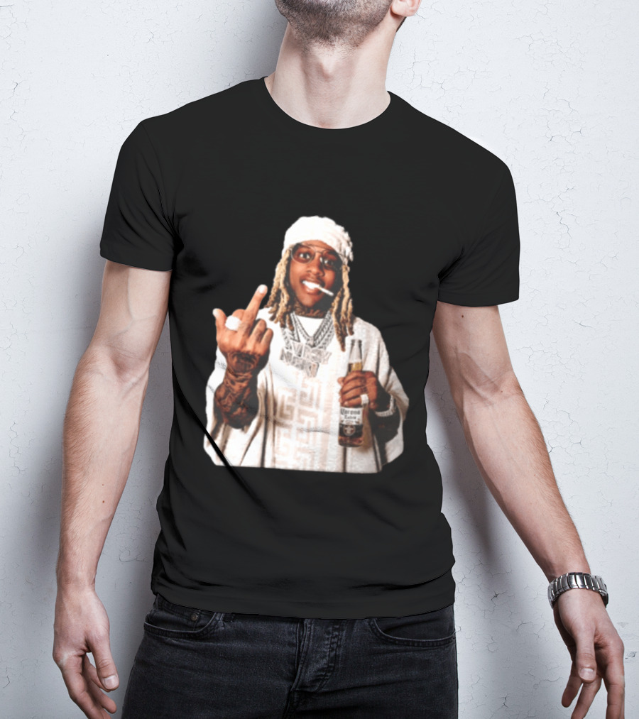 Lil Durk Only The Family Vroy Nick Corona Extra Beer Smoking Middle Finger T-Shirt