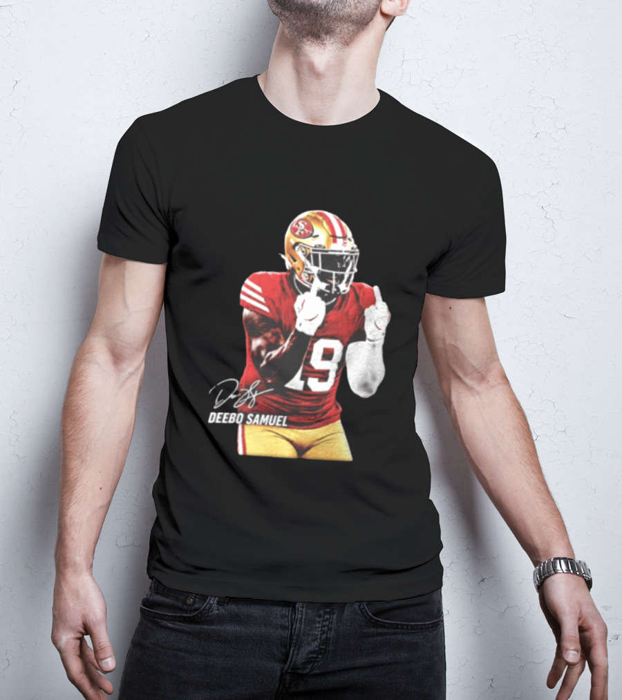 Deebo Samuel Number 19 San Francisco 49ers Signature Gesture T-Shirt