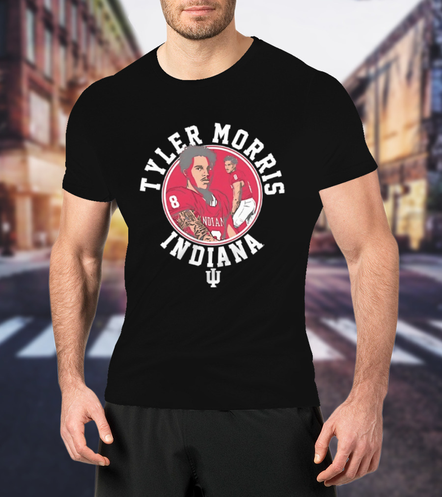 Tyler Morris Indiana Hoosiers Number 8 Football Player T-Shirt