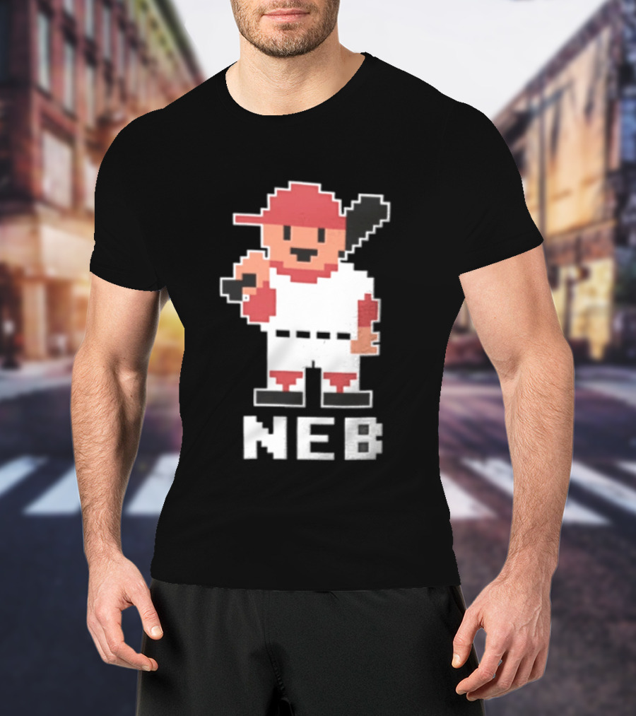 Nebraska Cornhuskers 8 Bit Baseball Player NEB T-Shirt