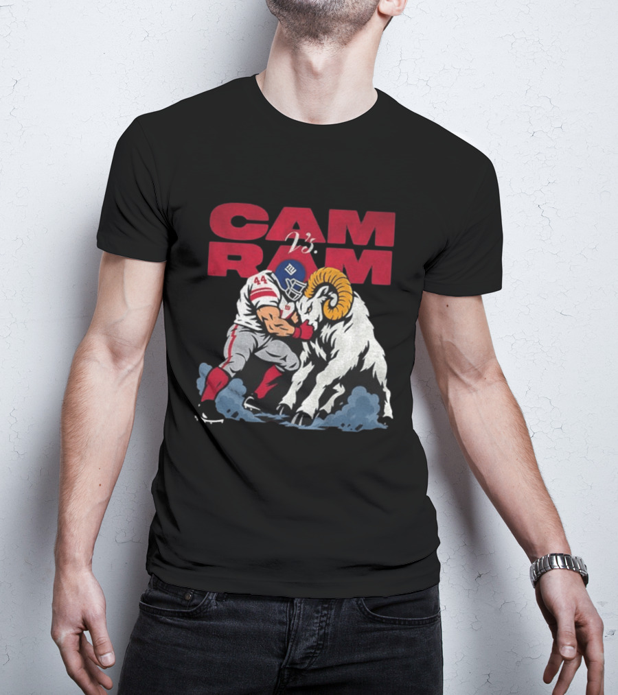 New York Giants Vs Rams Cam Ram Football Clash T-Shirt