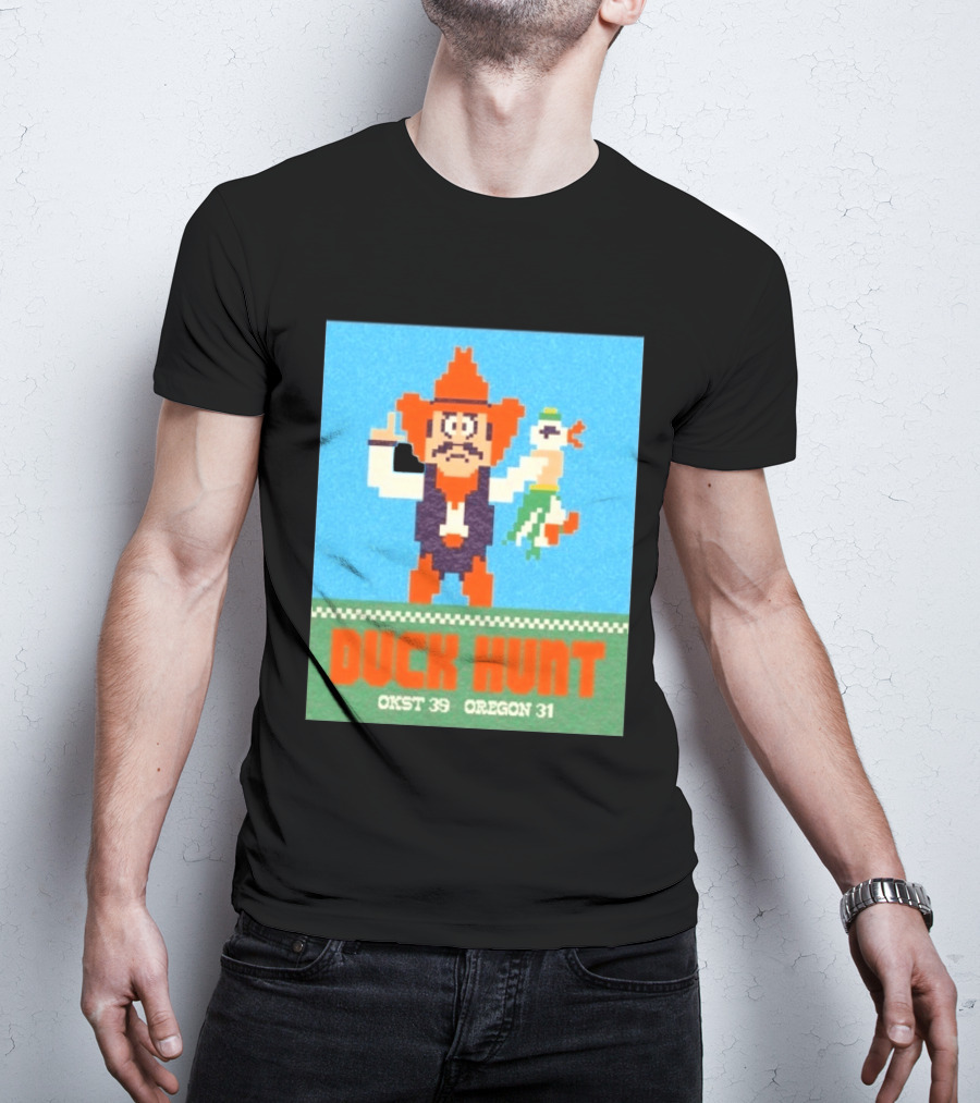 Oklahoma State Cowboys Duck Hunt OKST 39 Oregon 31 T-Shirt