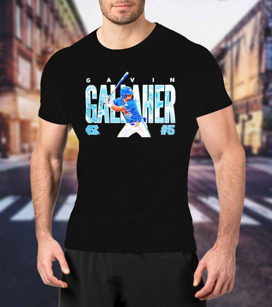 Gavin Gallaher #5 University Of North Carolina Tar Heels NCAA Baseball Player T-Shirt