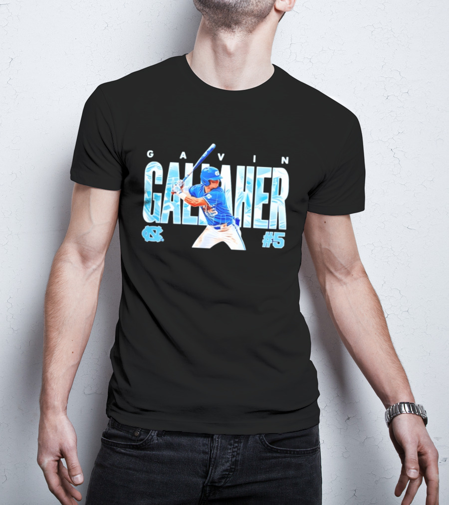 Gavin Gallaher #5 University Of North Carolina Tar Heels NCAA Baseball Player T-Shirt