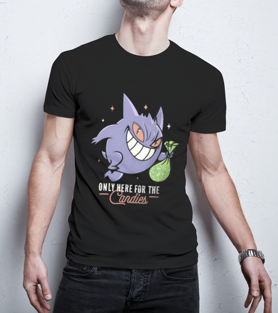 Gengar Only Here For The Candies Halloween Fun T-Shirt
