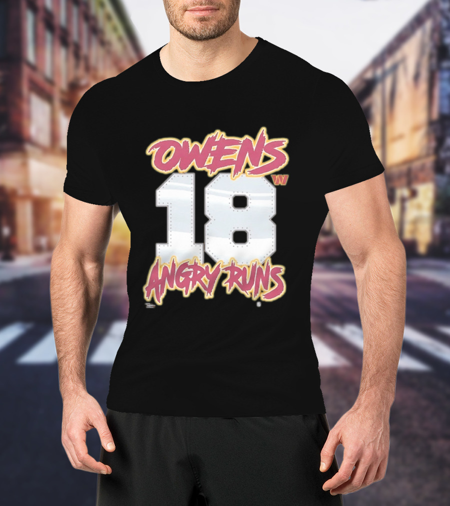 Owens 18 Washington Commanders Angry Runs Good Morning Football T-Shirt