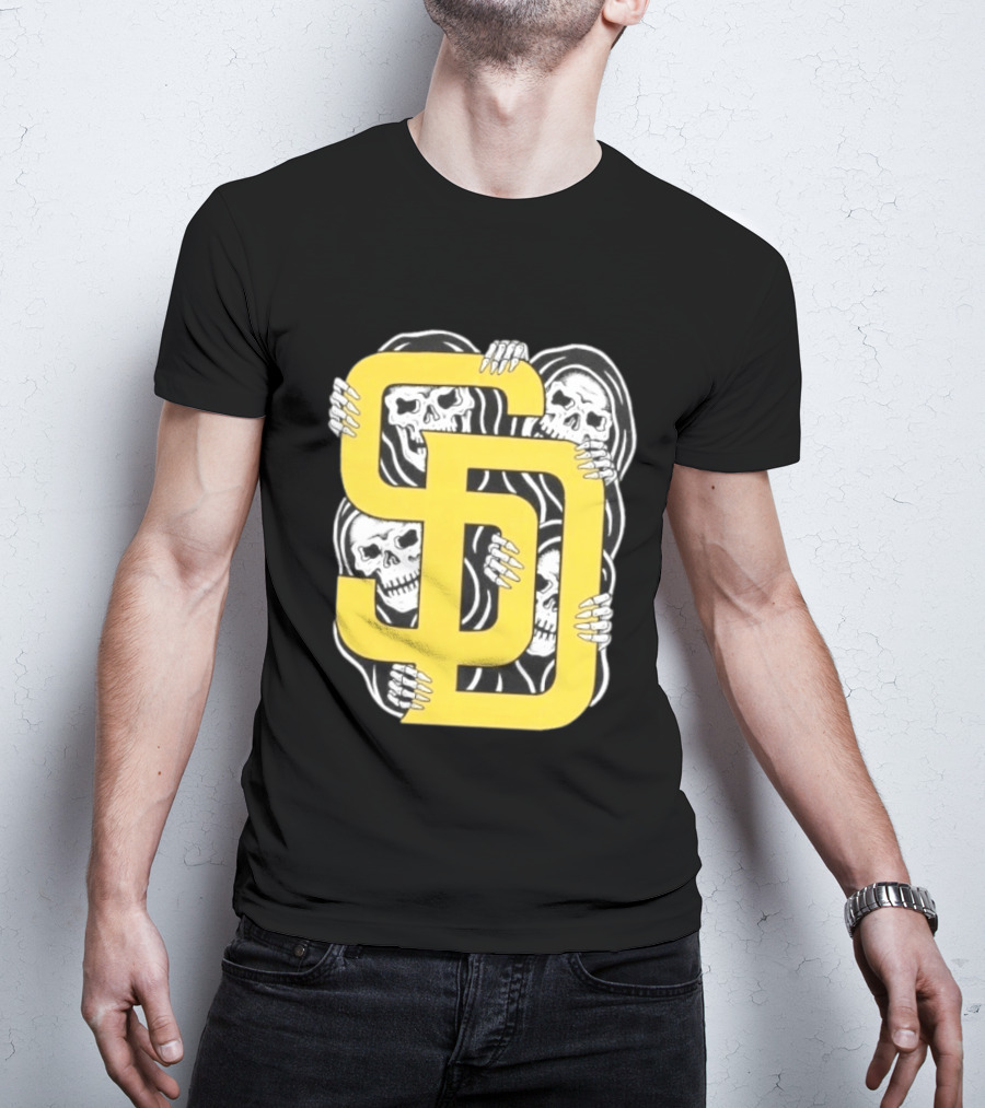 San Diego Padres SD Yellow Grim Reaper Skeletons T-Shirt