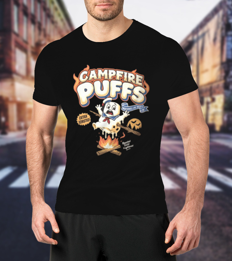 Stay Puft Campfire Puffs Extra Toasted Marshmallow Treats T-Shirt