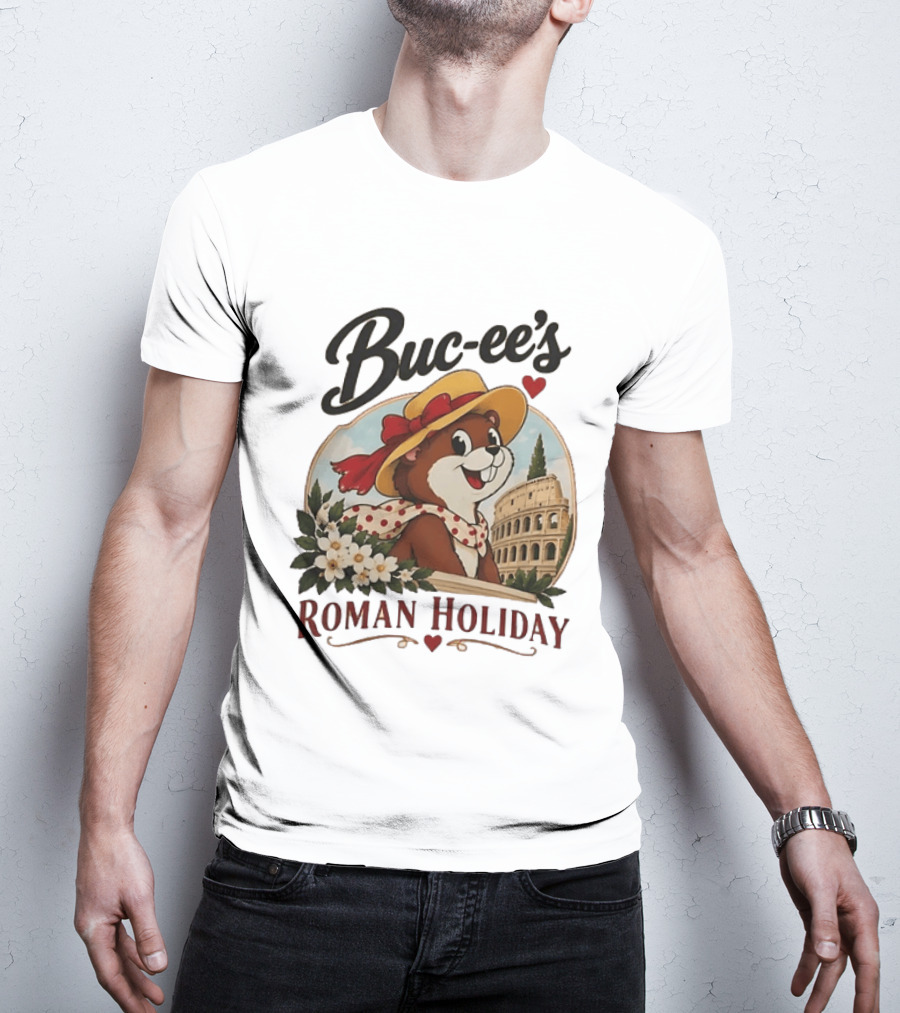 Buc Ee's Roman Holiday Travel Far Good Snacks Colosseum Adventure T-Shirt