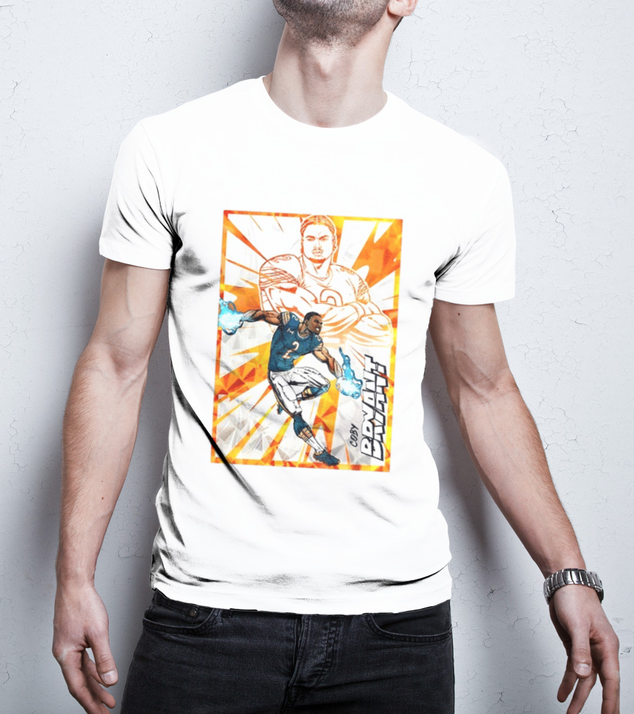 Coby Bryant Seattle Seahawks Football Card Dynamic Illustration With Chicago Bears T-Shirt