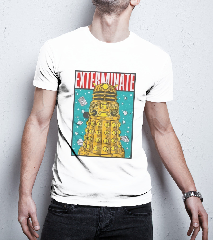 Doctor Who Dalek Exterminate Sci Fi BBC Classic Alien Robot T-Shirt