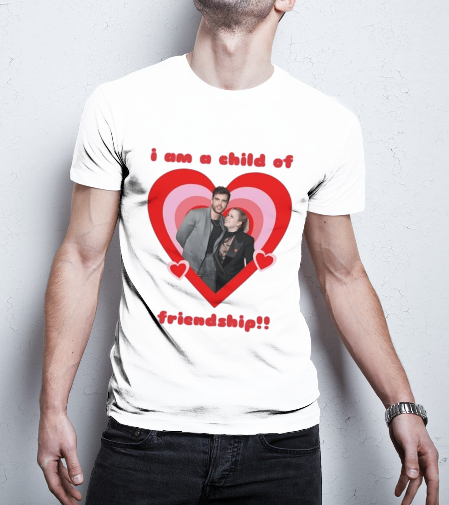 Luke Newton Nicola Coughlan I Am A Child Of Friendship Heart T-Shirt