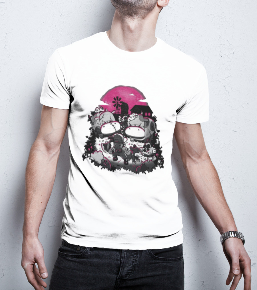Harvest Moon Pete Zombie Farm Animals Horror Night Of The Living Farm Village T-Shirt