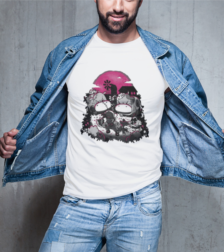 Harvest Moon Pete Zombie Farm Animals Horror Night Of The Living Farm Village T-Shirt