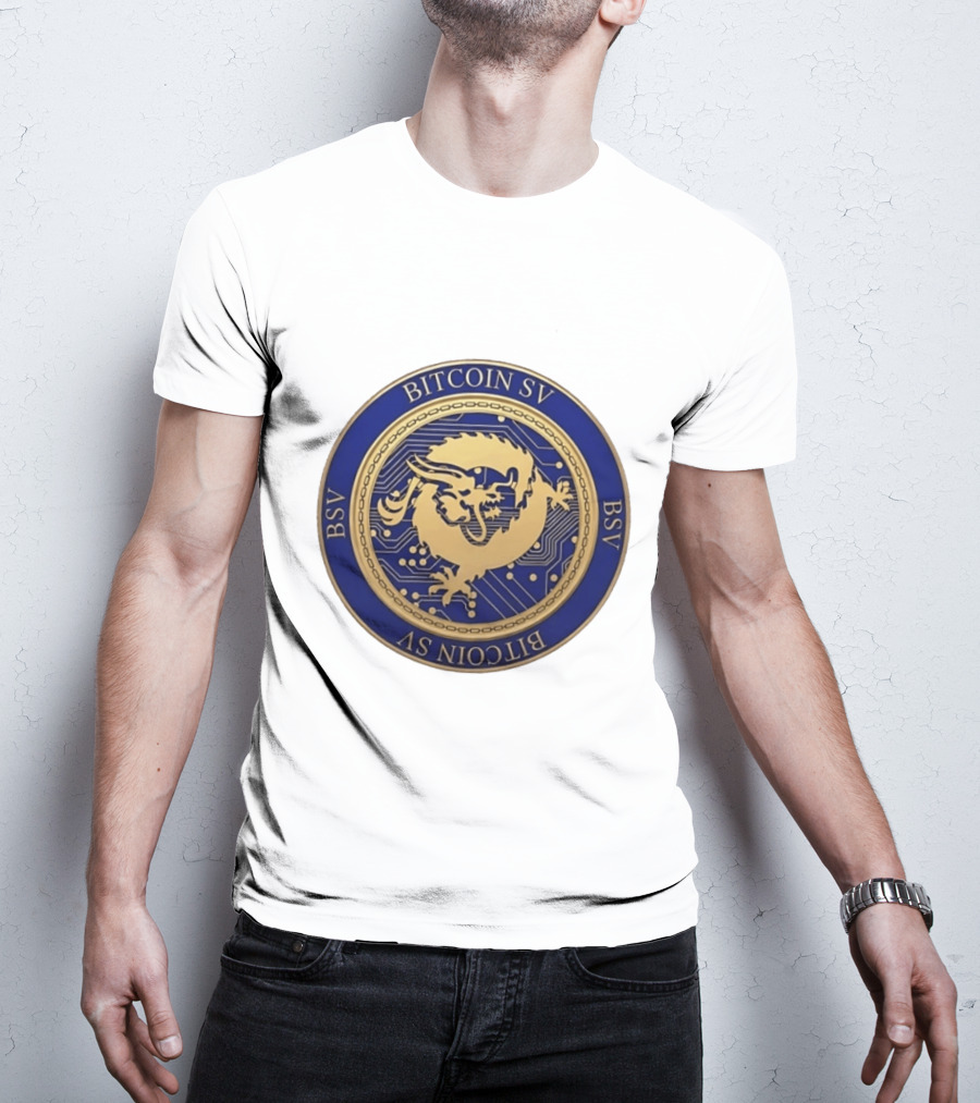 Bitcoin SV BSV Cryptocurrency Dragon Emblem My Pronouns Are All T-Shirt