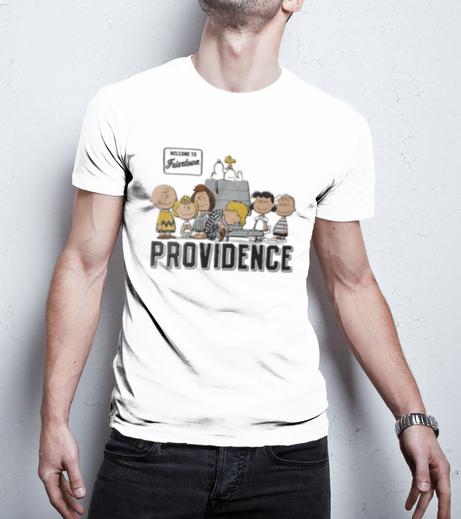 Providence Friars Welcome To Friartown Peanuts Characters Snoopy Charlie Brown Piano Scene T-Shirt