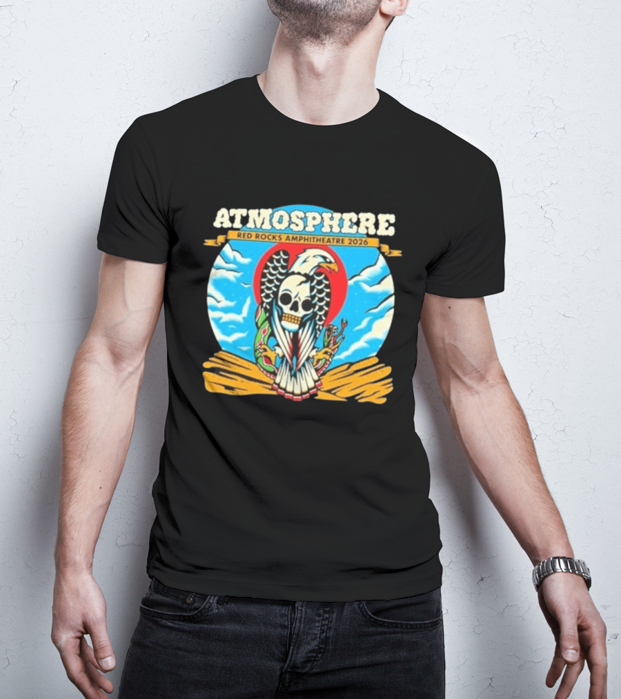 Atmosphere Red Rocks Amphitheatre 2026 Eagle Skull Clouds T-Shirt