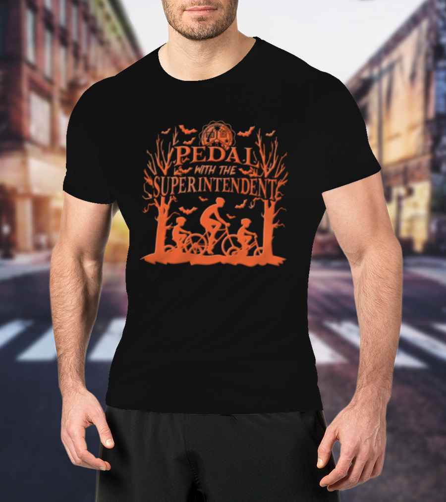 Brownsville Independent School District Pedal With The Superintendent Cycling Event Trees And Bats T-Shirt